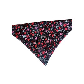 Valentine's Hearts Over the Collar Dog Bandana That Slips onto Their Existing Collar Size (X-Large)
