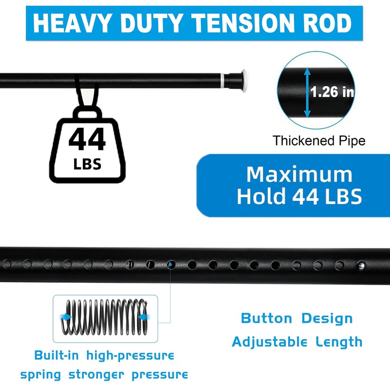 Ginbel Direct Tension Curtain Rod 43 to 122 Inches (3.6