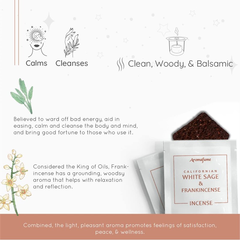 White Sage & Rose Incense bricks (3 x 9 Bricks