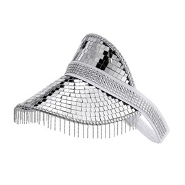 Glitter Mirror Sun Hat Silver For Summer Beach