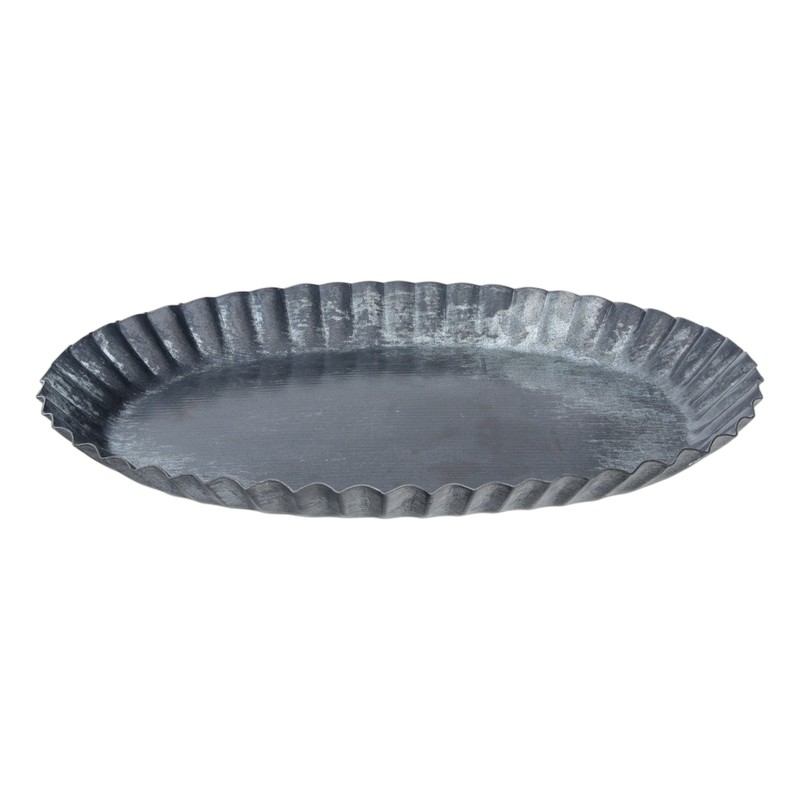 The Country House Collection Rustic Galvanized Metal Oval Pan Candle