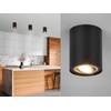 meineWunschleuchte Small 1-Bulb Surface-Mounted Spotlight Metal Black Gold Matt Height