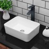 Kichae Vessel Sink Rectangular - 16"x12" Modern White Bathroom Sink