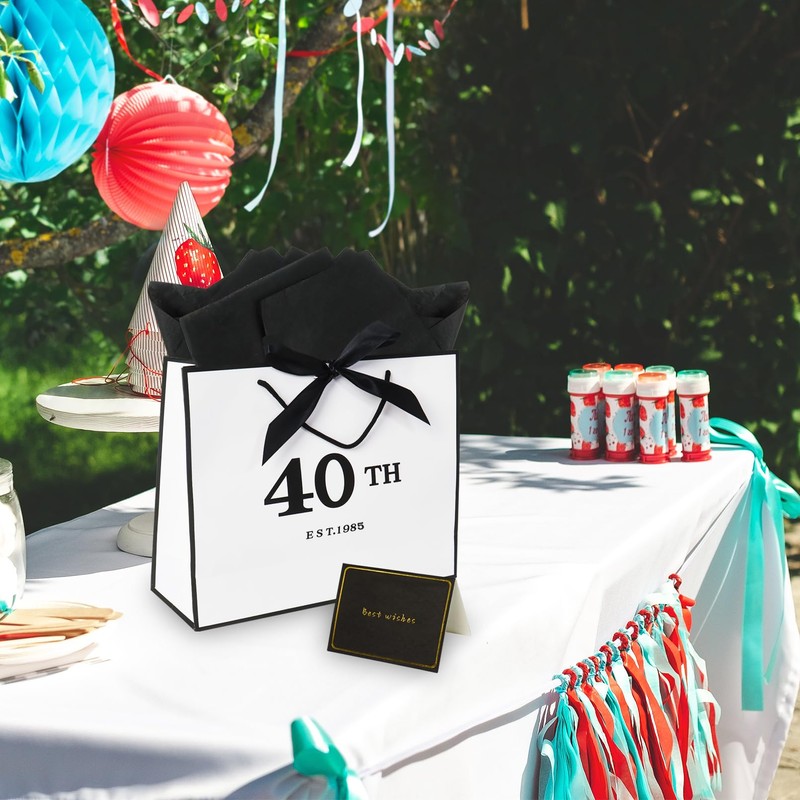 40th Birthday Gift Bag 12.6× 4.3× 10.6 Inches Large With