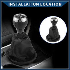 INFINAUTO 6 Speed Gear Shift Knob with Dust Cover for Mini Cooper R56 2006-2012 / Front Stick Shifter Lever Knob/Durable Plastic / 1 Pcs Black Stylish Design
