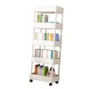 Book Organizer with Wheels Multi Tier Utility Cart Plastic Rolling