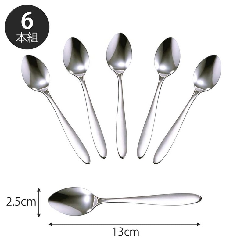 Shimomura Kihan Tsubame 28102 Coffee Spoon, 5 Pieces + 1