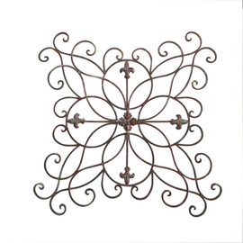 Yamfurga Antique Scrolled Wall Art Decor, Metal Wall Decoration, Wall Sculpture, 22" x 22" Inches