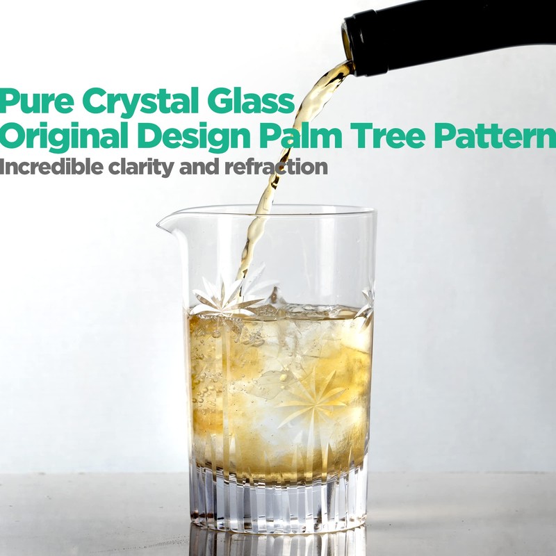 Homestia Cocktail Mixing Glass, 24 oz Weighted Old Fashioned Glass