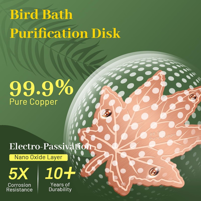 Niteguy Bird Bath Copper Disk,Bird Bath Purification Disk 0.6mm Reinforced