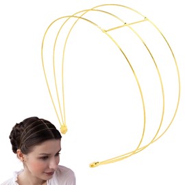 Headpiece Gold Rhinestone Headband Gold Multi Layers Metal Hair Band for Women Elegant Thin Head Jewelry Wedding Hair Hoop 4012