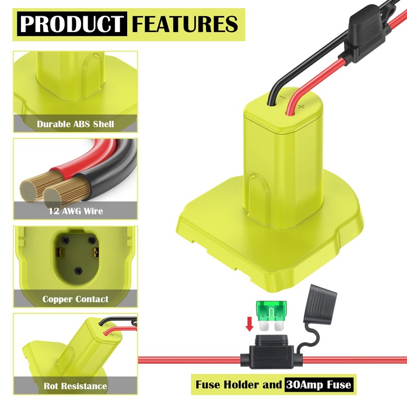 2 Packs Power Wheel Adapter for Ryobi 18V Battery Adapter