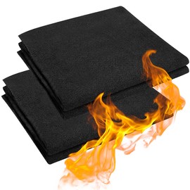 Wonninek Carbon Felt Welding Blanket Fireproof Mat 5mm Thickness Heat Resistant Material Up to 2000°F Flame Retardant Fabric Carbon Felt for Grill Stove Pit Soldering Welders Plumbers (12×27 inch)
