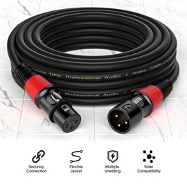 EBXYA XLR Cables 3ft 4-Packs - Standard XLR Male to Female Microphone Cable with 3-Pin Balanced Shielded XLR Speaker Cable