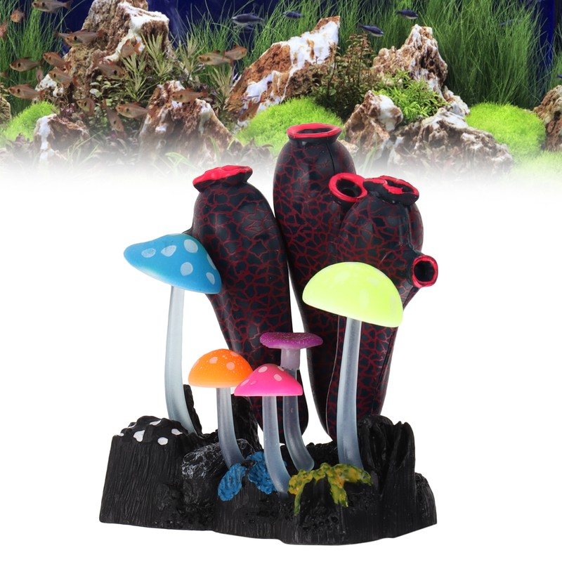 Fish Tank Landscaping Simulation Mushroom Sea Tree Silicon Aquarium Simulation
