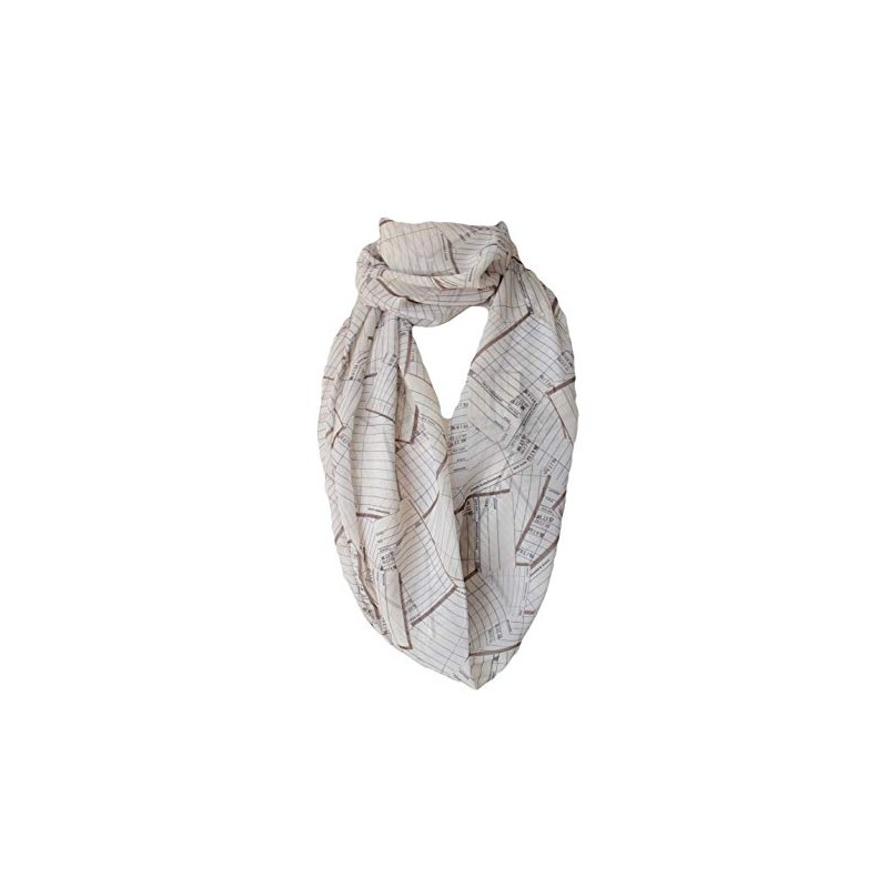 Etwoa Vintage Library Cards Infinity Circle Loop Scarf (Yellow)