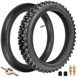FVRITO 60/100-14 2.50-14 14 inch Front Tire and Inner Tube for 90cc 110cc 125cc SSR CRF XR70 CR60R KLX110 KX60 Suzuki DRZ DS80 JR80 RM50 Yamaha PW80 TTR90 YZ60 65SX Off Road Motocross Pit Dirt Bike