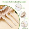 100% Bamboo Cutlery 120 Pack Set Disposable Compostable Utensils With
