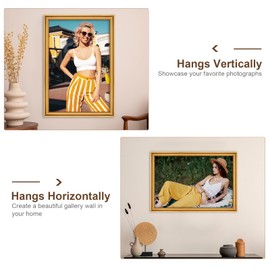 GULETHUN 16x24 Frame, Transitional Modern Design Picture Frames, 16 by 24 Rustic Poster Frame for Home Decor, Gold Vintage Photo Frame, Horizontal or Vertical Display, Choose Size & Color