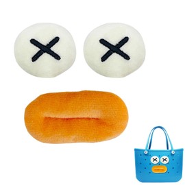 FarwenC - Juego de dijes de patos de felpa caprichosos para bolsa de Bogg, accesorios decorativos de pato de felpa, juego de dijes para bolsa de Bogg, bolsa de playa y bolsa de goma (ojos en forma de