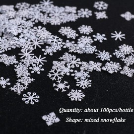 Christmas Nail Art Glitter Decorations Snowflake Sequins 3D Christmas Nail Decals DIY Nail Accessories Christmas Nail Art Supplies Manicure Decoration Xmas Tools 1 Boxes