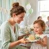 48 Pcs Silly Goose Paper Plates, Sage Green Stripe, 9