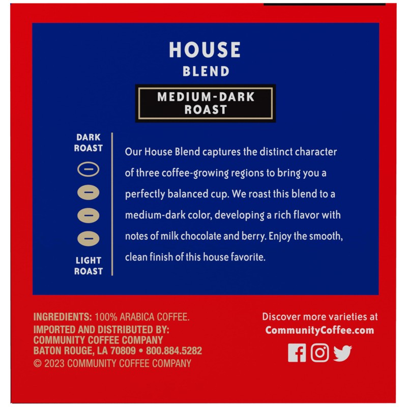 Community Coffee House Blend Medium-Dark Roast Single-Serve Keurig K-Cup Pods,