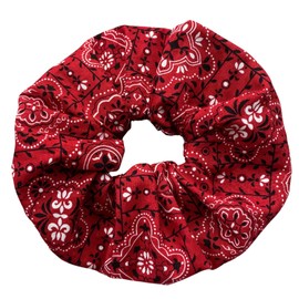 Red Bandana Scrunchie hair Tie Ponytail