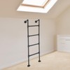 Carbon Steel Black Wall/Floor-Mounted Ladders 57.48inch 4-Step Basement Window Well