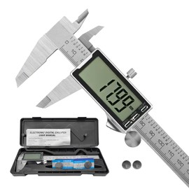 AEGTVA Calibres Digitales de Pantalla, Electrónica Herramienta de Medición, 15 cm/6'' Vernier Digital Inoxidable con LCD,Alta Precisión Calibrador,Conversiones de Medición para Pulgadas y Milímetros