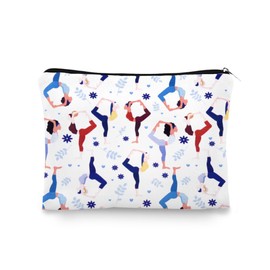 Yoga Cosmetic Bag for Women Girls Pilates Gift Bag for Friends Sisters Birthday Christmas Gifts for Gym Lover Makeup Pouch for Mom Auntie Yoga Instructor Teachers Thank You Makeup Bags for Women