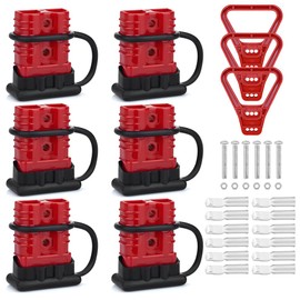 Uddick 6PCS 175A Battery Quick Connector with Dust Cover and Handle,Battery Quick Disconnect Wire Harness Plug Kit for Car Forklift Motor Winch Trailer（1/0AWG 3Handle