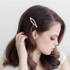 Allereya Rhinestone Weeding Hair Clip Hair Clip Crystal Hair Clip Hair Clip CZ Rhinestone French Hair Clips Bridal Headpiece Headpiece Bridal Hair Accessories for Women and Girls (Style B)