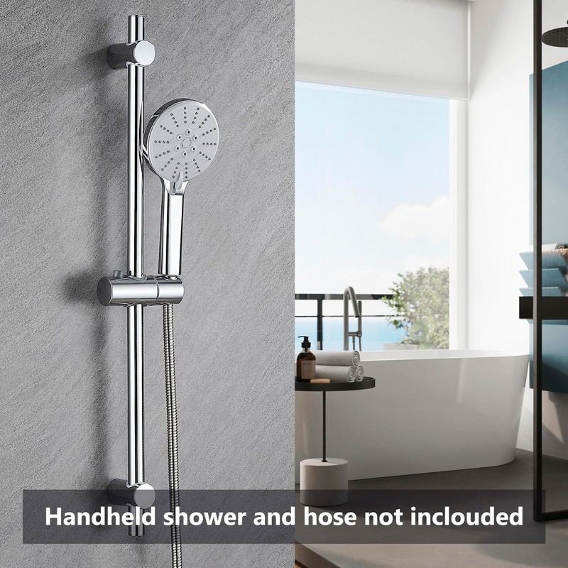 TRUSTLIFE Stainless Steel Shower Rail 68 cm Silver Shower Rail