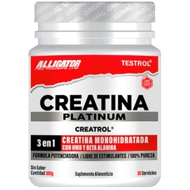 TESTROL. Creatina Platinum. Creatina, HMB y Beta Alanina. Rendimiento Deportivo de Alto Nivel, Potencia, Resistencia y Recuperación Muscular, con ingredientes esenciales para un éxito sostenible. Polvo 30 Servicios