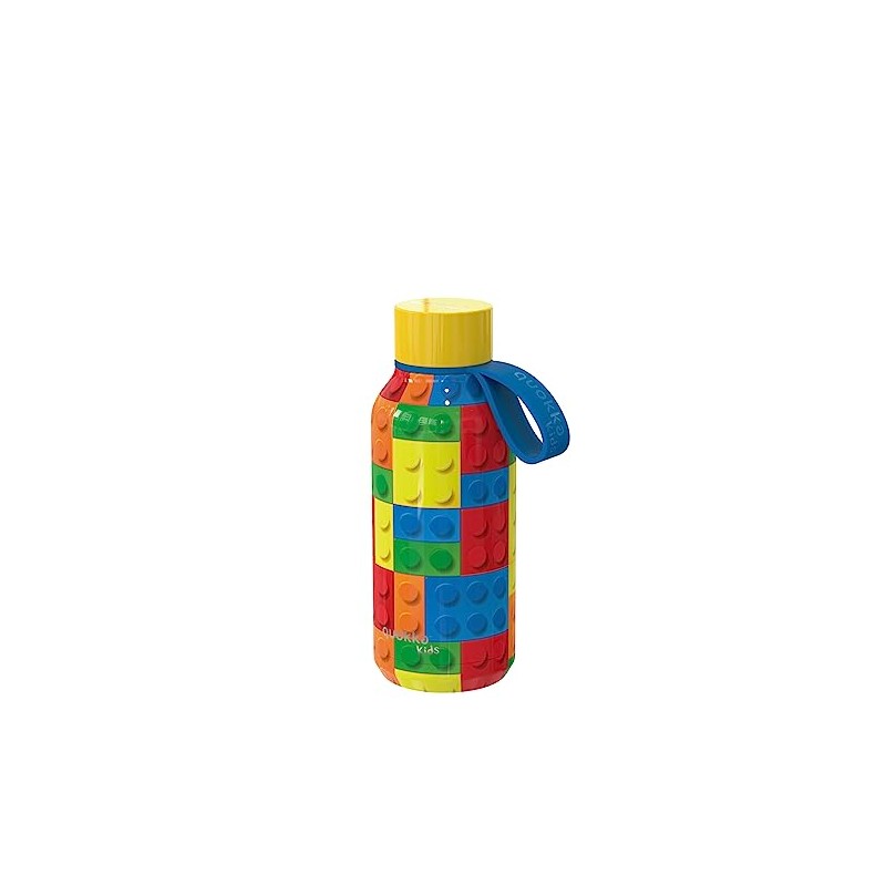 Quokka Kids Solid Bricks Thermal Bottle with Stainless Steel Hanger