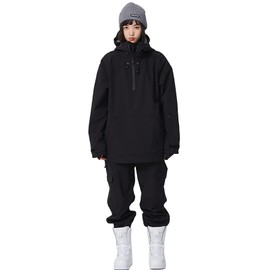 RIUIYELE Women's Ski Suit Outdoor Sports Snowboarding Jacket and Pants Waterproof Snowsuit Snow Suit Black L