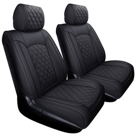 YIERTAI Seat Covers Compatible with Toyota Tundra for 2008-2025 2026 Crewmax Double Cab SR5 Limited Platinum TRD Pro Truck Waterproof Leather Seat Covers(2 PCS Front only/Black)