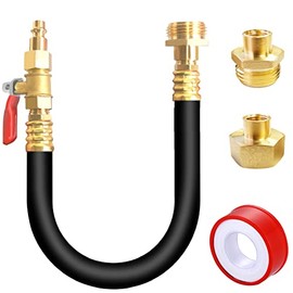 RV Winterizing Kit Sprinkler Blowout Adapter with Shut Off Valve-12 inch RV Winterizing Hose Tool Kit-Air Compressor Kit Male & Female Quick Connect Blow Out Fitting Plug (12''-1pcs)