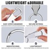 BEIJIATE metal hook and loop keychain, 12 stainless steel rings,