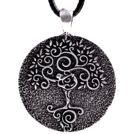 LANGHONG Tree of Life Necklace For Women Antique Silver Yoga Necklace Talisman