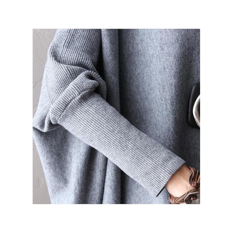 FTCayanz Women's Batwing Tunic Top Plus Size Blouse, gray