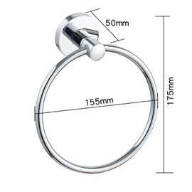 Towel Holders for Bathrooms Wall Mounted - Round Chrome Towel Rail Towel Hanger 150101