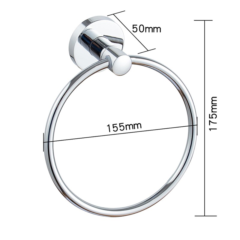 Towel Holders for Bathrooms Wall Mounted - Round Chrome Towel