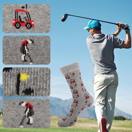 Viiotu Golf Socks for Men - 100% Cotton Breathable Golf Accessories - Heated Socks - Gifts for Men - Size 7-13 AUS, Vibrant Colors (AU, Alpha, One Size, Regular, Regular, Standard, Gray)