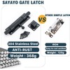 Sayayo Sliding Bolt Gate Latch Black Heavy Duty Stainless Steel