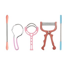 Tiardey Facial Hair Remover, Stainless Steel Spring Epilator, Upper Lip Hair Remover for Fine Hair on the Face and Other Body Parts, Pack of 5