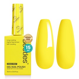 Beetles Hema Free Yellow Gel Nail Polish 15ml Long-Lasting & Vibrant Bright Color Gel Polish for Sensitive Nails 0.51 Fl Oz