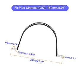 MACHSWON 6Pcs 150mm(6") Cable Clamp, Rubber Cushioned Insulated Clamp 304 Stainless Steel U Shape Bracket Metal Pipe Clamp Tube Holder for Wire Hose Tube