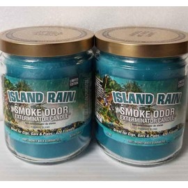 Smoke Odor Exterminator 13oz Jar Candle, Island Rain Two Pack.